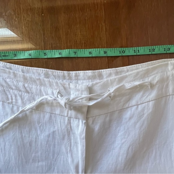 Blue Island Crisp Semi-Sheer White Linen Pants - Picture 8 of 14